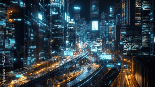 Wallpaper Mural traffic at night Torontodigital.ca