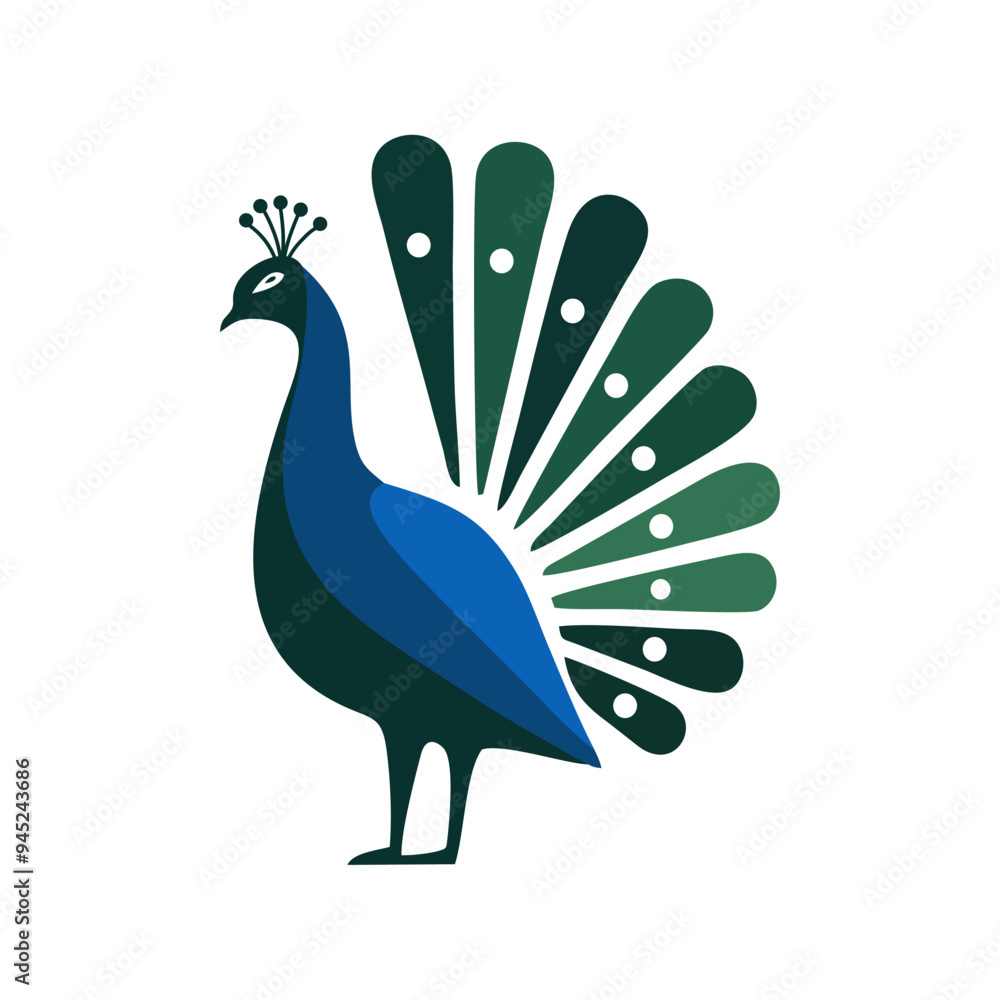 Fototapeta premium peacock on white vector art 