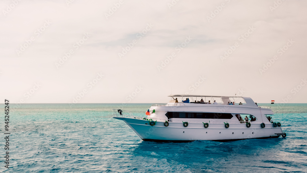 white cruise tourist boat in the Red Sea in Egypt white cruise tourist boat in the Red Sea in Egypt