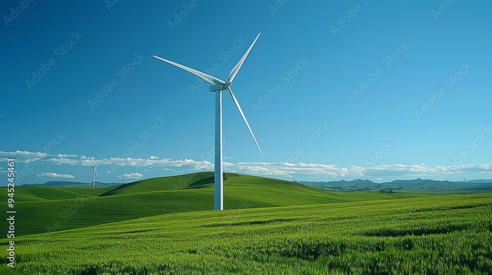 Wind Turbine in Green Landscape Wind Turbine in Green Landscape