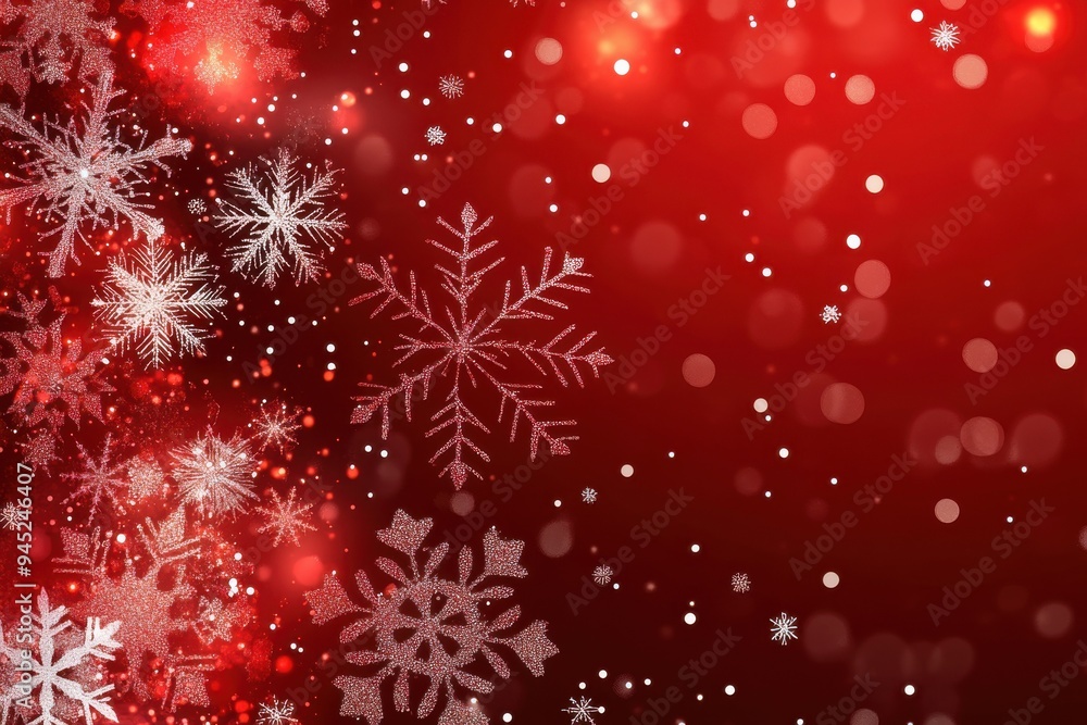 A red background with snowflakes on it. The snowflakes are scattered all over the background, creating a festive and joyful atmosphere A red background with snowflakes on it. The snowflakes are scattered all over the background, creating a festive and joyful atmosphere