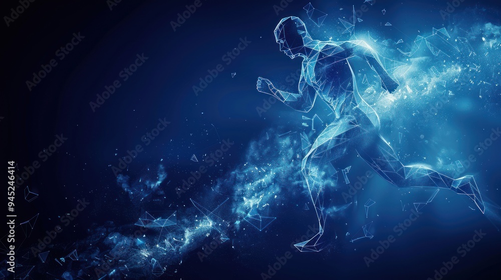 Abstract Runner in Motion - A Digital Art Representation Abstract Runner in Motion - A Digital Art Representation