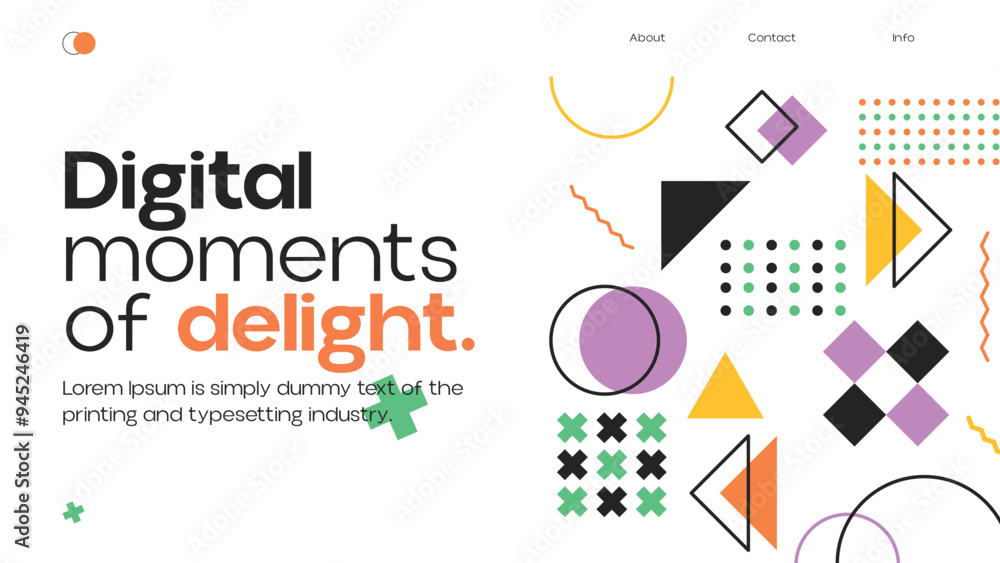 Naklejka premium abstract geometric Website Banner design in full vector art work 