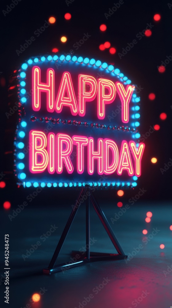 Vibrant Neon Birthday Sign for Celebrating Special Occasions Vibrant Neon Birthday Sign for Celebrating Special Occasions