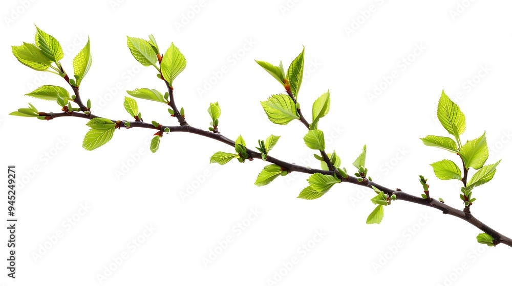 Green Branch with Fresh Leaves Green Branch with Fresh Leaves