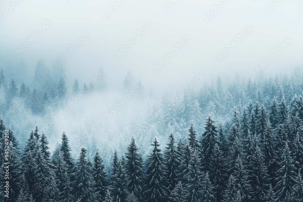 aesthetic photo of misty morning in the winter forest aesthetic photo of misty morning in the winter forest