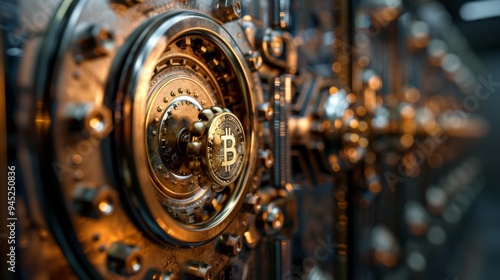 "Bitcoin Vault Door Cryptocurrency Security Digital Finance"