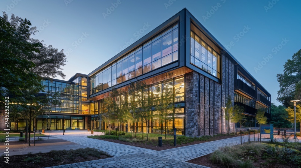 Obraz premium Modern Office Building at Dusk