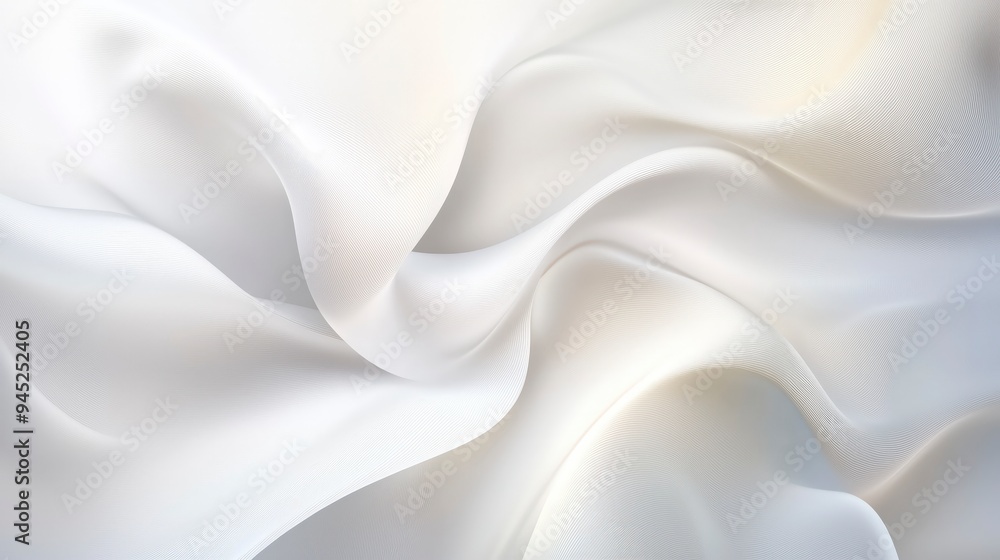 Obraz premium Smooth, flowing white fabric creating a soft, elegant texture.
