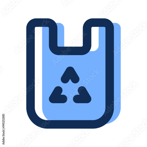 recycled plastic Bag filled line icon