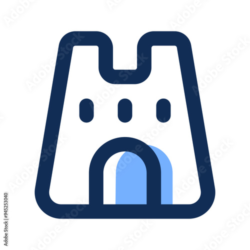 sand castle filled line icon