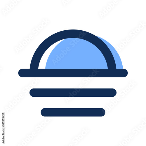 sunset filled line icon