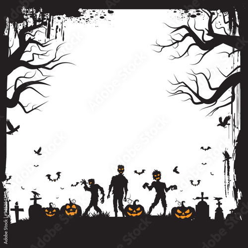 Halloween background, Halloween vector illustration.	