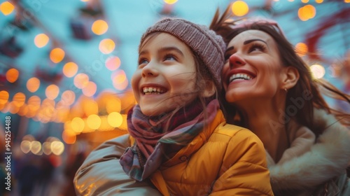 Mother and Daughter at Festive Fair