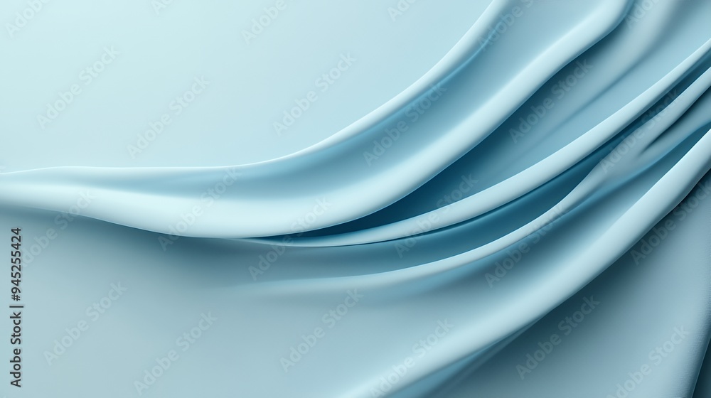 Obraz premium A smooth, flowing fabric in soft blue tones, creating a serene and calming visual effect.