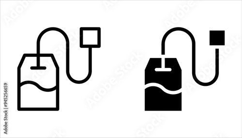 Tea bag icon set. Teabag vector symbol on white background