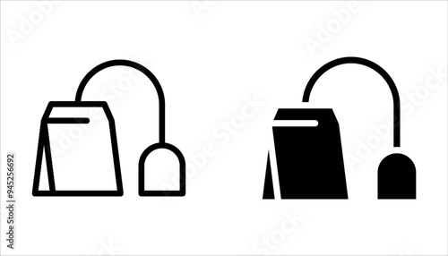 Tea bag icon set. Teabag vector symbol on white background