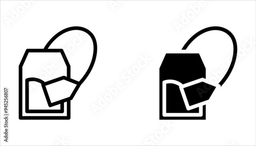 Tea bag icon set. Teabag vector symbol on white background