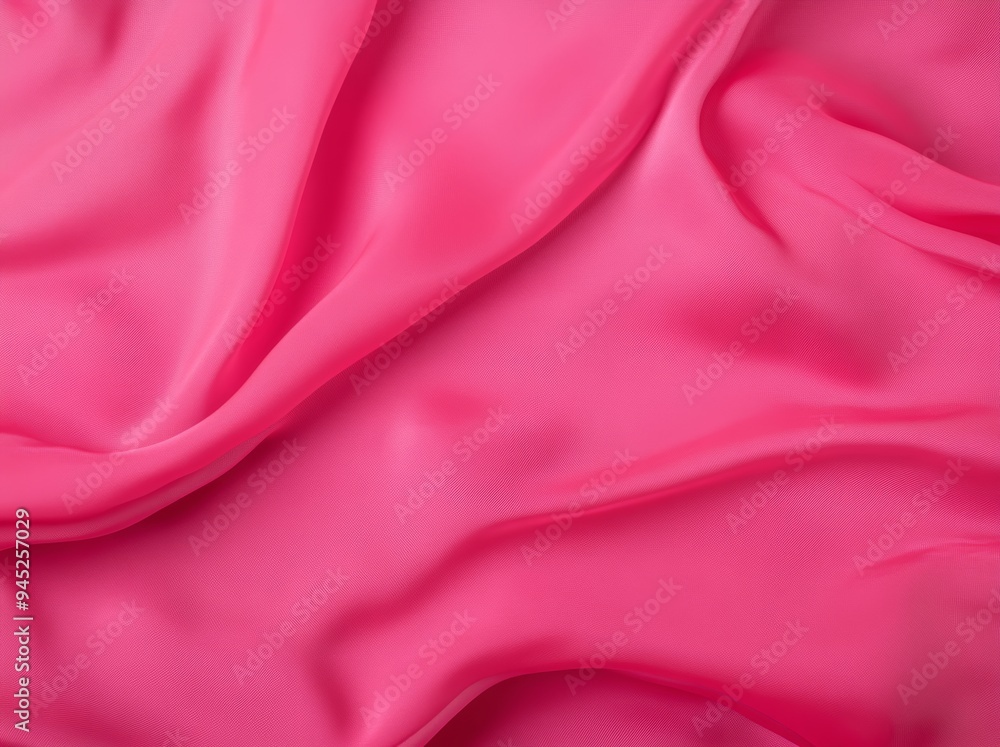 Obraz premium Text can be written on the empty pink fabric background. It's made of a soft, smooth textile material.
