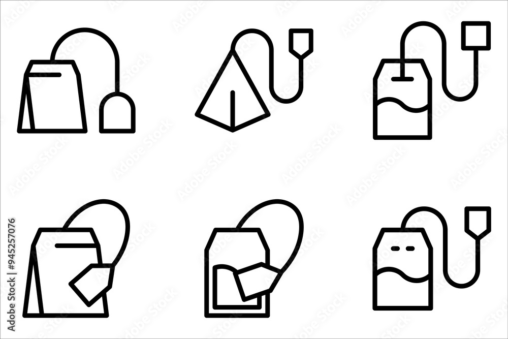 Tea bag icon set. Teabag vector symbol on white background Tea bag icon set. Teabag vector symbol on white background