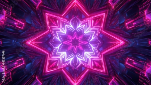 Abstract Neon Starburst photo