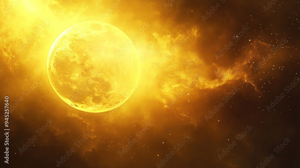 Golden Moon in a Starry Sky Golden Moon in a Starry Sky