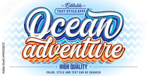 Editable text style effect - Ocean Adventure text style theme.