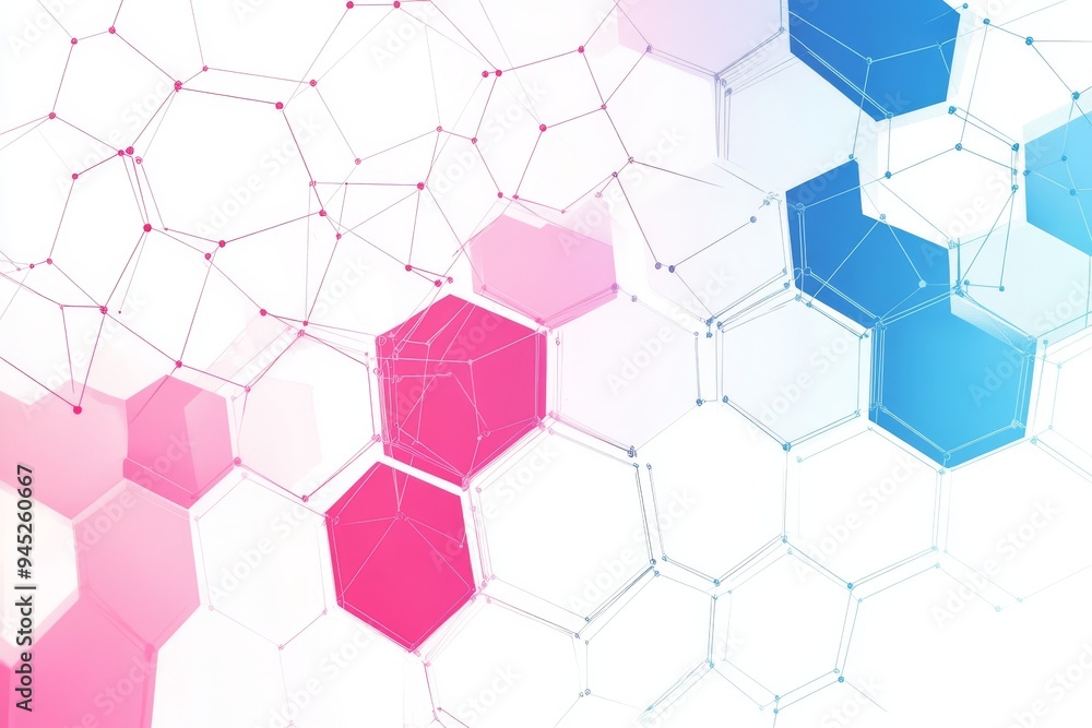Hexagon background design. Abstract geometric background with molecular structure. Hexagon background design. Abstract geometric background with molecular structure.