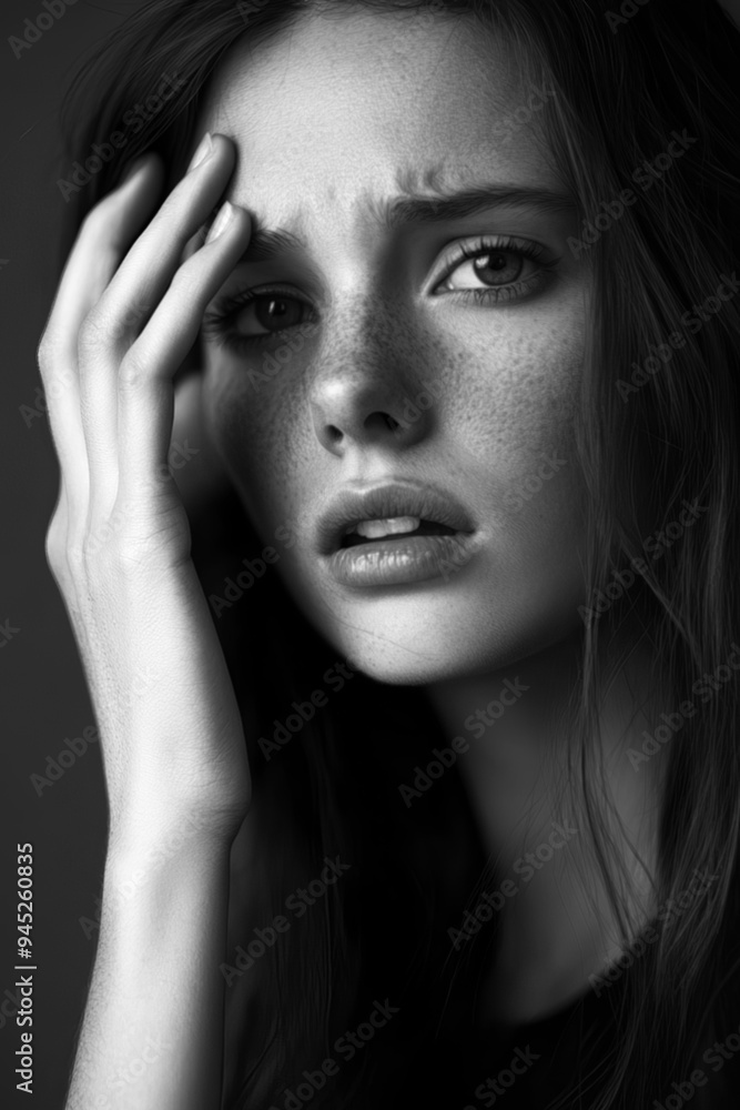 Black white image of a 30 year old beautiful woman Black white image of a 30 year old beautiful woman