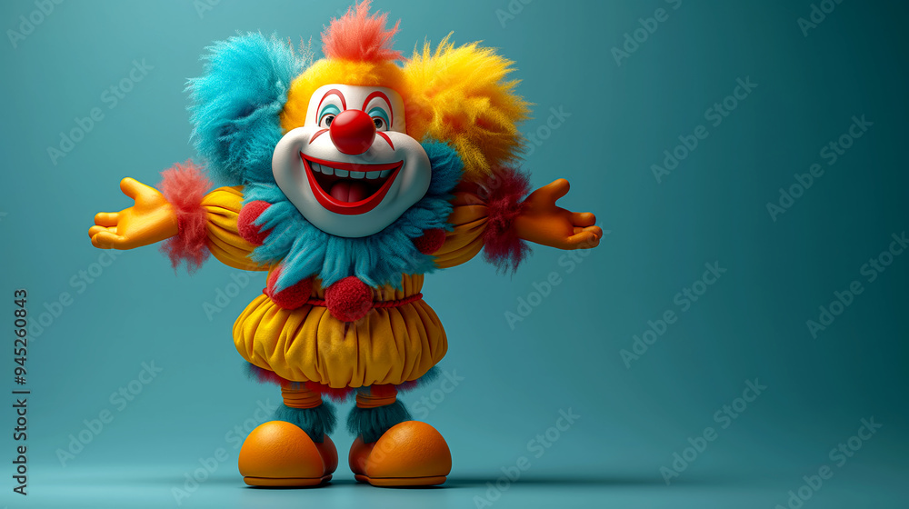 A cartoon clown with a big smile on his face A cartoon clown with a big smile on his face