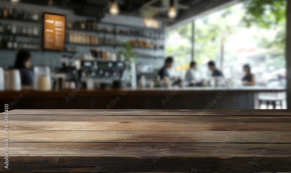 Blurred background of a bar with retro wood desks in dark brown Blurred background of a bar with retro wood desks in dark brown