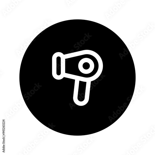 hairdryer line circular icon
