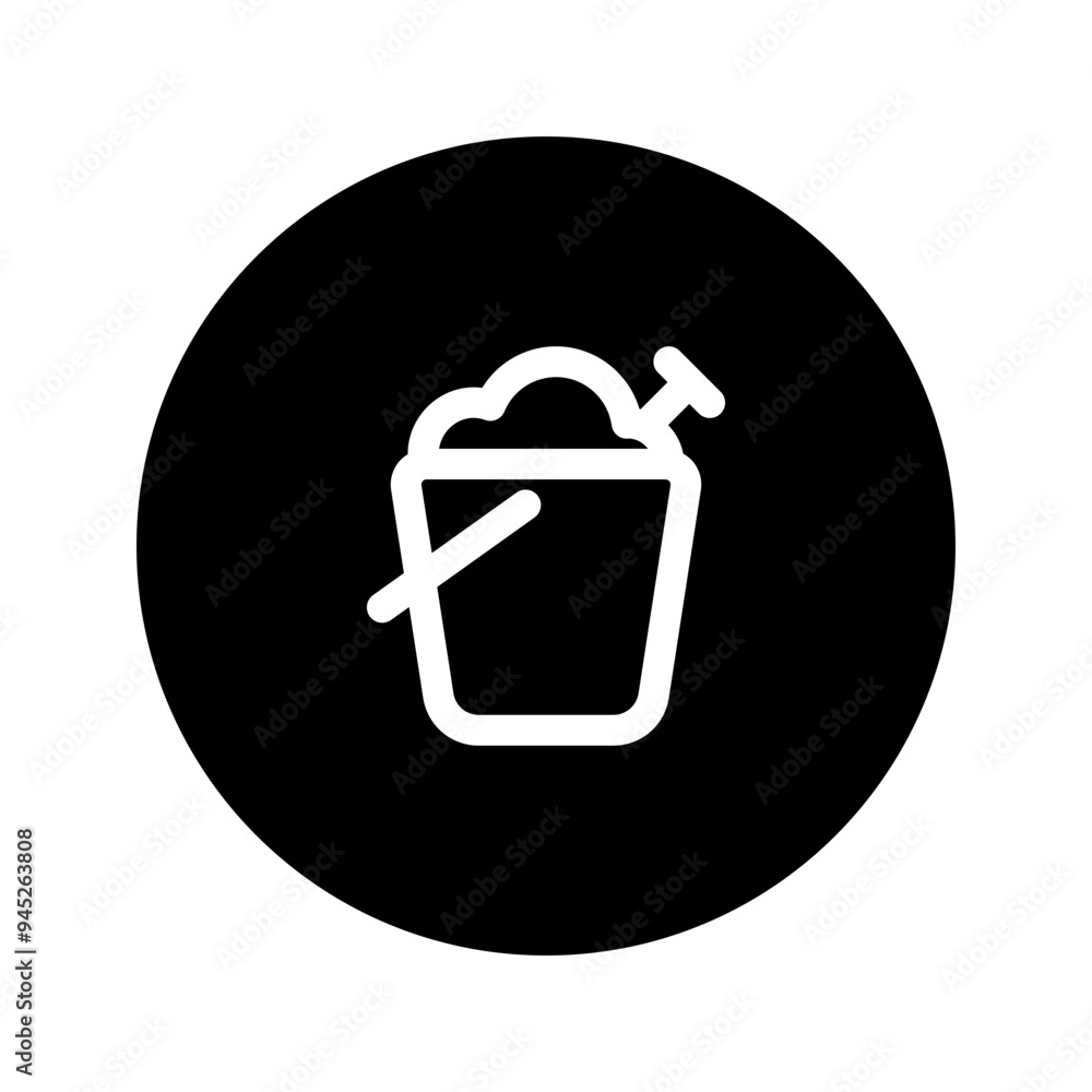 sand bucket line circular icon sand bucket line circular icon