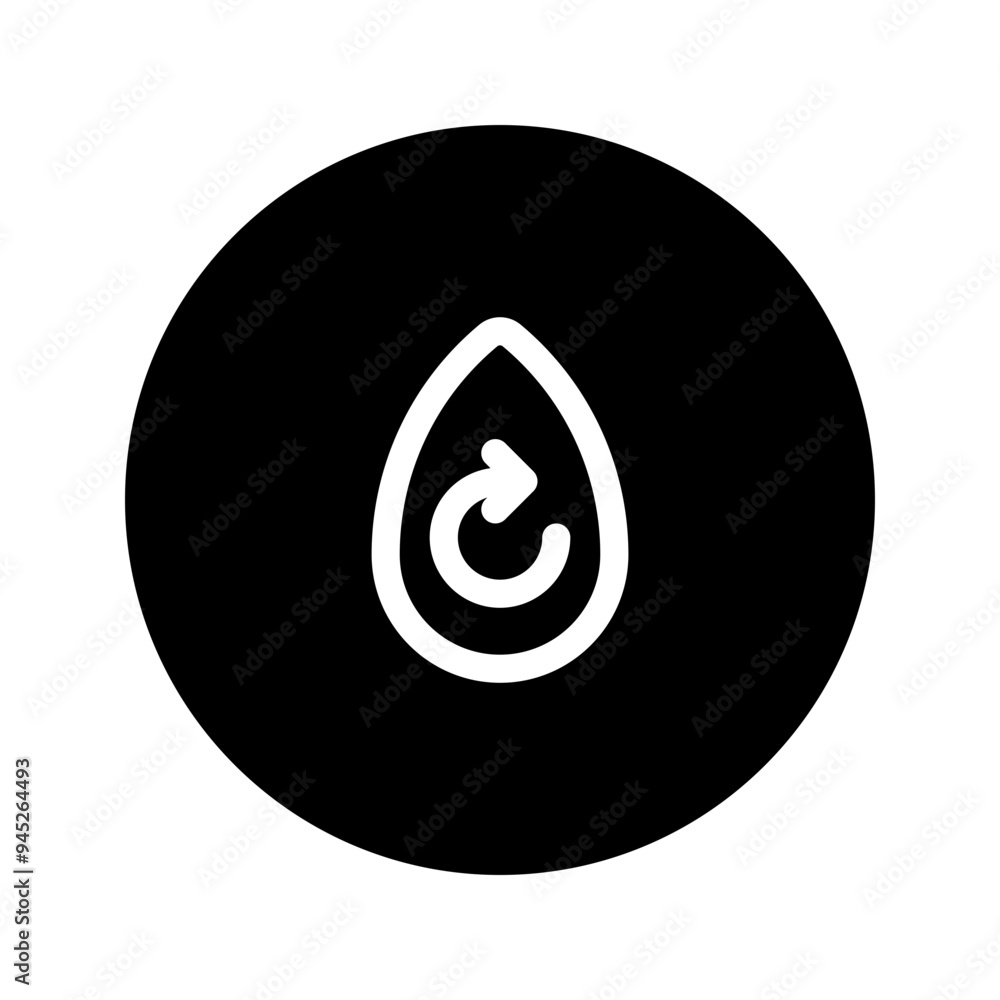 water saving line circular icon water saving line circular icon