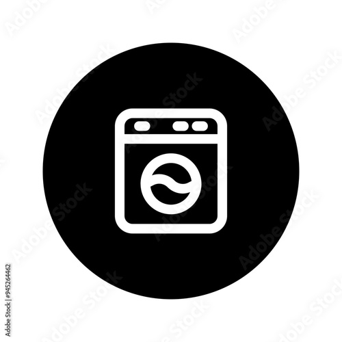 washing machine line circular icon