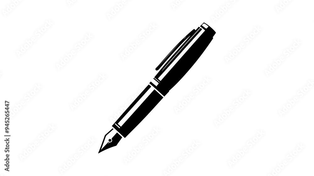 Pen silhouette vector illustration. Pen silhouette vector illustration.