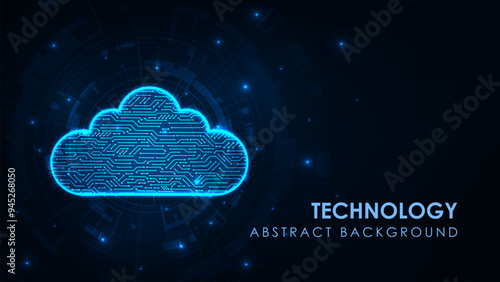 Abstract data center network system. cloud storage technology concept. Futuristic big data.