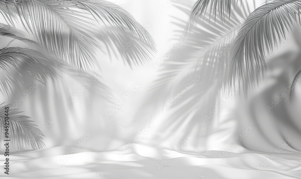 Palm leaves cast a blurred shadow on a pink wall. Abstract background for spring and summer product presentations. Palm leaves cast a blurred shadow on a pink wall. Abstract background for spring and summer product presentations.