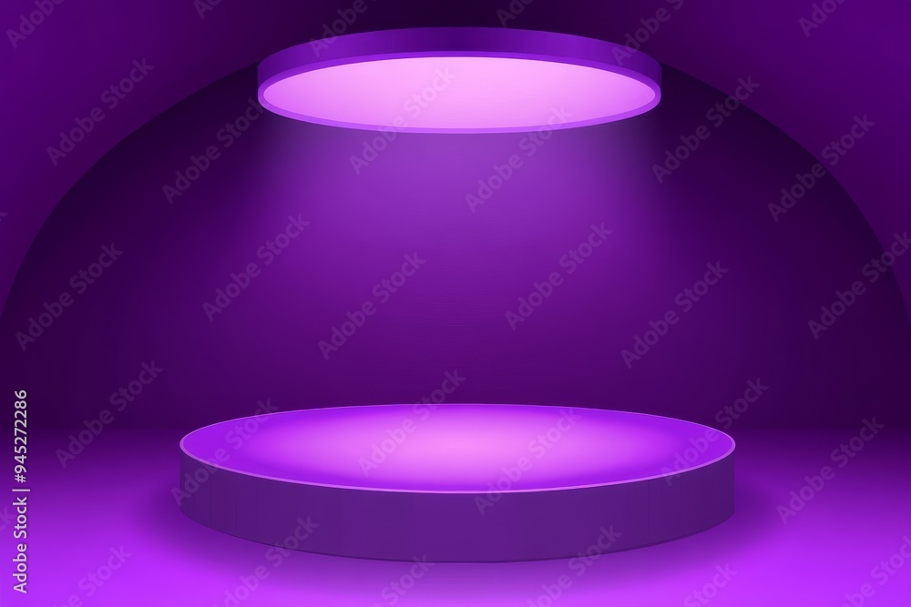 The background used for the display of your products is an empty purple studio room The background used for the display of your products is an empty purple studio room