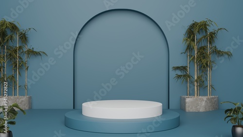 Realistic 3D product podium background, Minimal mockup or product display presentation, Stage for showcase.