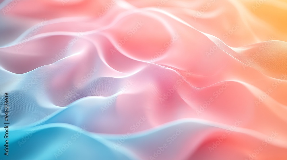 Soft pastel waves of fabric flowing gently in warm light tones Soft pastel waves of fabric flowing gently in warm light tones