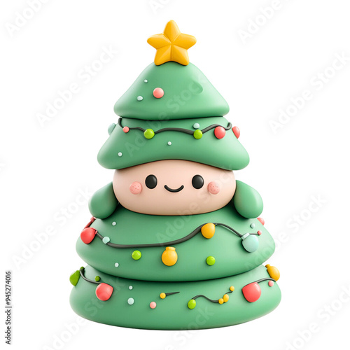 Wallpaper Mural Cute 3D Christmas tree character on transparent background. Torontodigital.ca