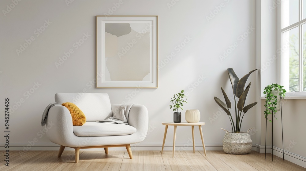 Living room with comfortable chair,minimalist modern home room interior design Living room with comfortable chair,minimalist modern home room interior design
