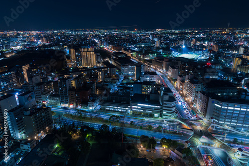 日本の都市夜景　川崎市役所からの眺望