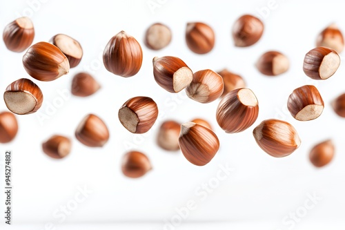 Wallpaper Mural A collection of hazelnuts floating against a light background. Torontodigital.ca
