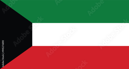 National flag of Kuwait country vector design and digital illustration 