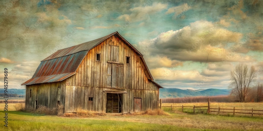 Aged and rustic rural farm barn structure Aged and rustic rural farm barn structure