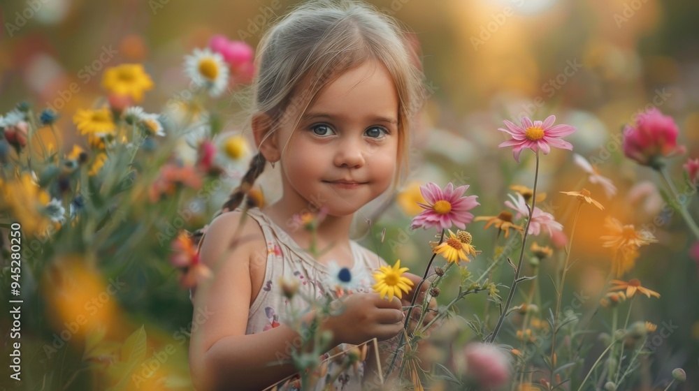 Child in Flower Meadow Child in Flower Meadow