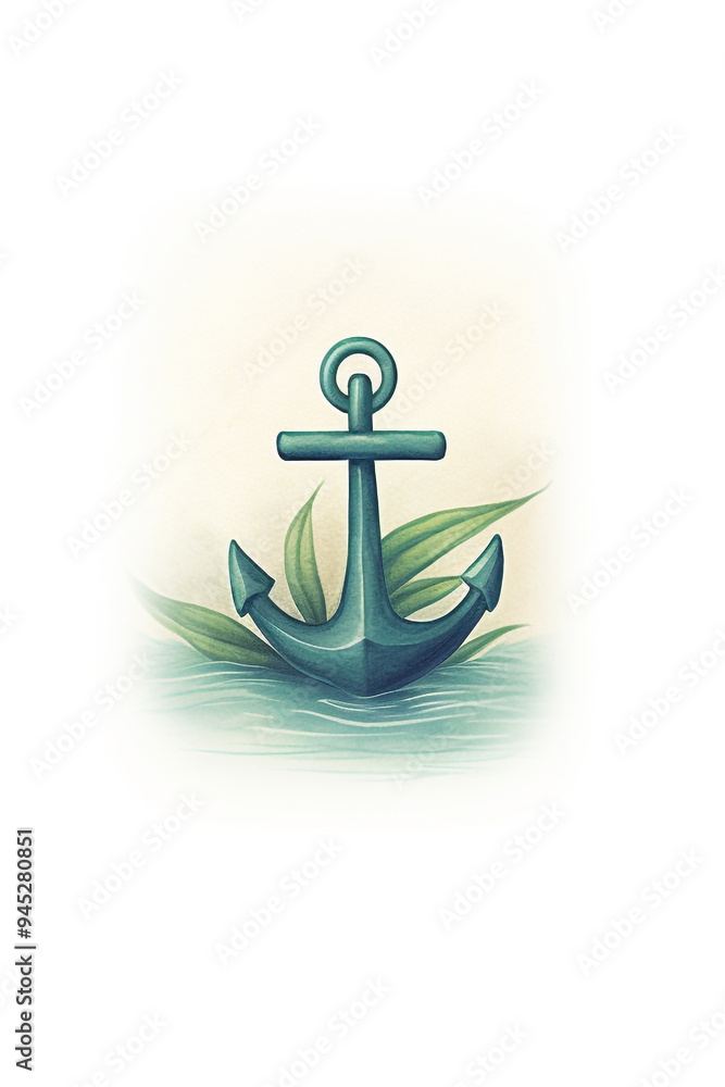 A beautifully illustrated anchor surrounded by green leaves, symbolizing stability and nature's harmony. A beautifully illustrated anchor surrounded by green leaves, symbolizing stability and nature's harmony.