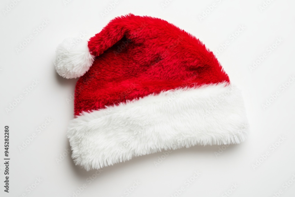 Authentic photo of a red Christmas Santa Claus hat with a white pompom, isolated on transparent background, holiday greetings, png Authentic photo of a red Christmas Santa Claus hat with a white pompom, isolated on transparent background, holiday greetings, png